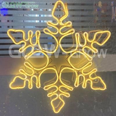 Warm White Snowflake Waterproof Custom LED Neon Flex Light Neon Sign Garden Decoration