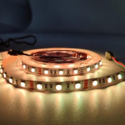 Used Widely Flexible RGB 5m 60LEDs White Strip with Remote Control