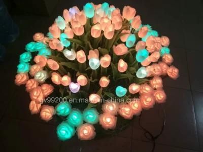 2019 New Style 220V RGB Diwali LED Rose Flower Light for Christmas Park Decoration
