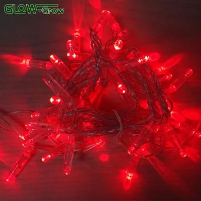 Outdoor Use 230V Red LED String Light with Flash Bulb 4+1 for Pub Christmas Tree Decoration