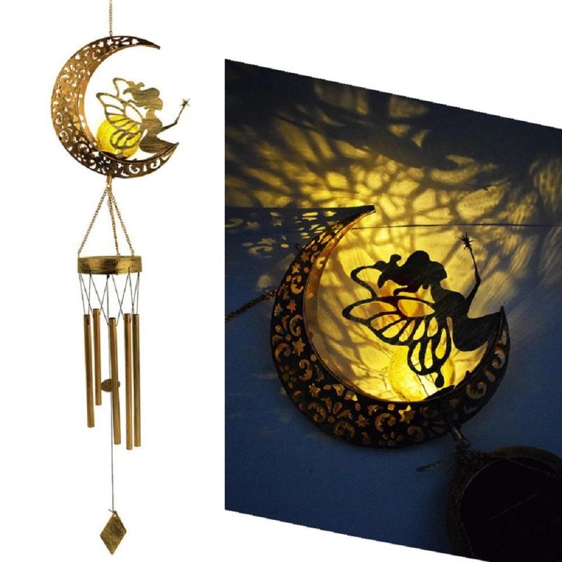 Solar Power Wind Chime Light Romantic Wind Chime LED Lamp 2W Energy Saving Hotel Decoration Lighting Ornament Wyz18490