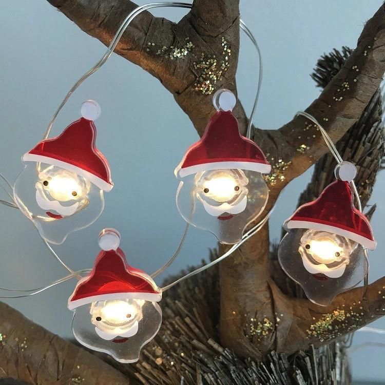 Battery Operated Christmas Santa Claus Micro Mini LED Copper Wire Fairy String Lights for Christmas Home Decoration