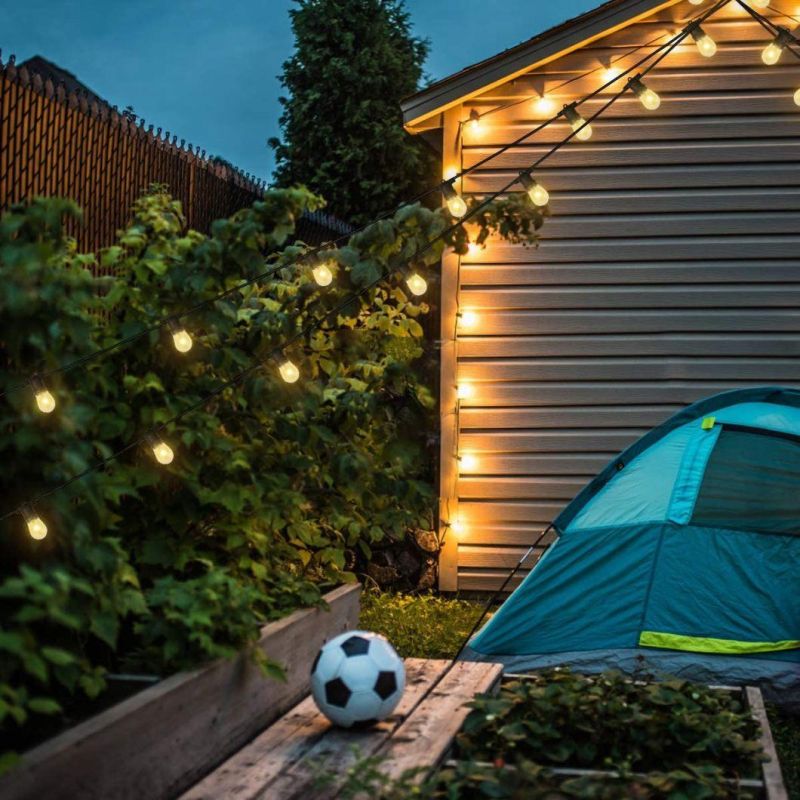 27FT Solar String Lights Outdoor, Commercial Grade LED Solar Cafe Patio Lights