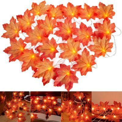 Fall Decor Thanksgiving Maple Leaves String Lights Orange String Light for Thanksgiving Autumn Garland Party Decorations