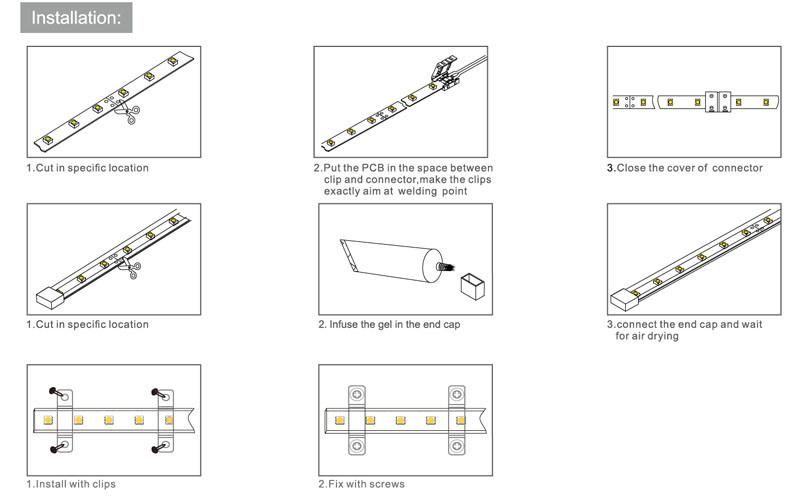 High Efficency 3000K 6000K Color Temperature Flexible COB LED Strip for Linear Light