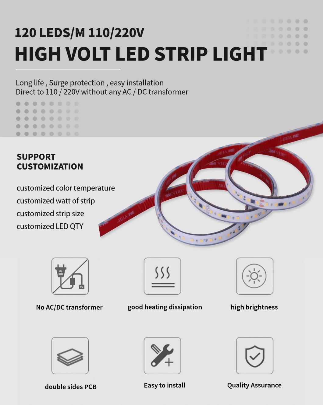 New Design High Volt LED Strip 110/220V Without Any AC/DC Transformer