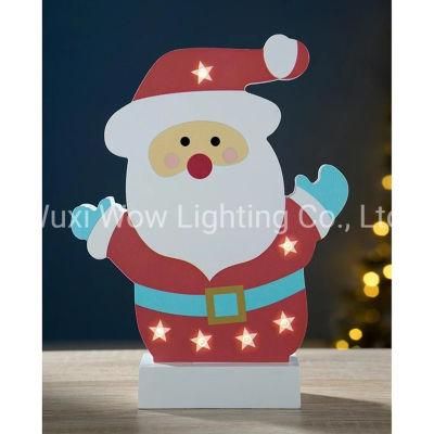 Colourful Wood Table Christmas Decoration - Santa