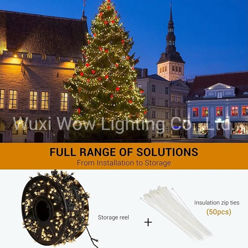 100m 1000LEDs Christmas Light Outdoor/Indoor, Super Bright Fairy String Lights Warm White Diamond Shaped Lamp 8 Modes IP44 Plug in Lightning Low Voltage