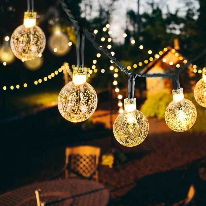 Waterproof Solar String Lights Outdoor Crystal Globe Lights Fairy Lights