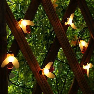 Solar String Lights Honey Bee, Solar Powered Garden Lights, Waterproof Solar Fairy Lights for Outdoor Garden Yard Decor