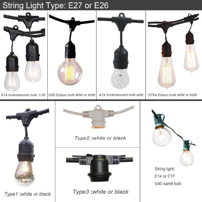 Customizing E27 B22 Waterproof Outdoor Event Festoon Lighting